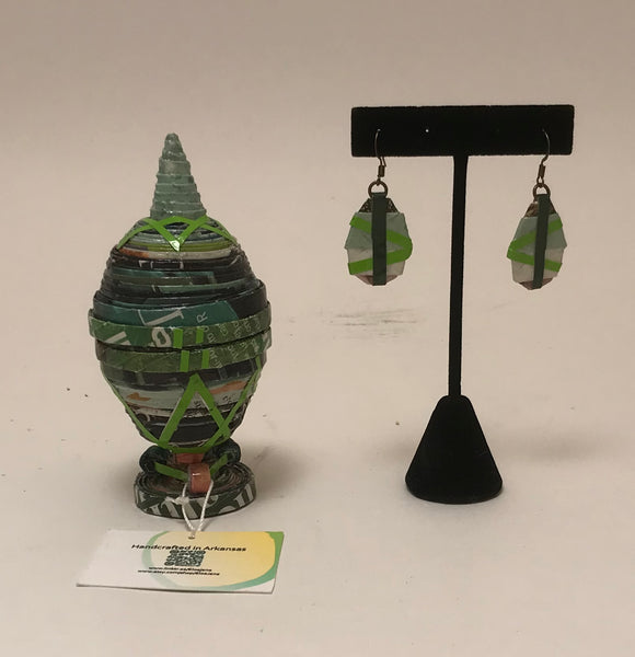 Faberge-style Egg Jewelry Box with Earrings