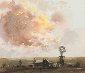 "Kansas Landscape w/Windmill" - Glannon