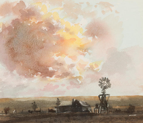 "Kansas Landscape w/Windmill" - Glannon
