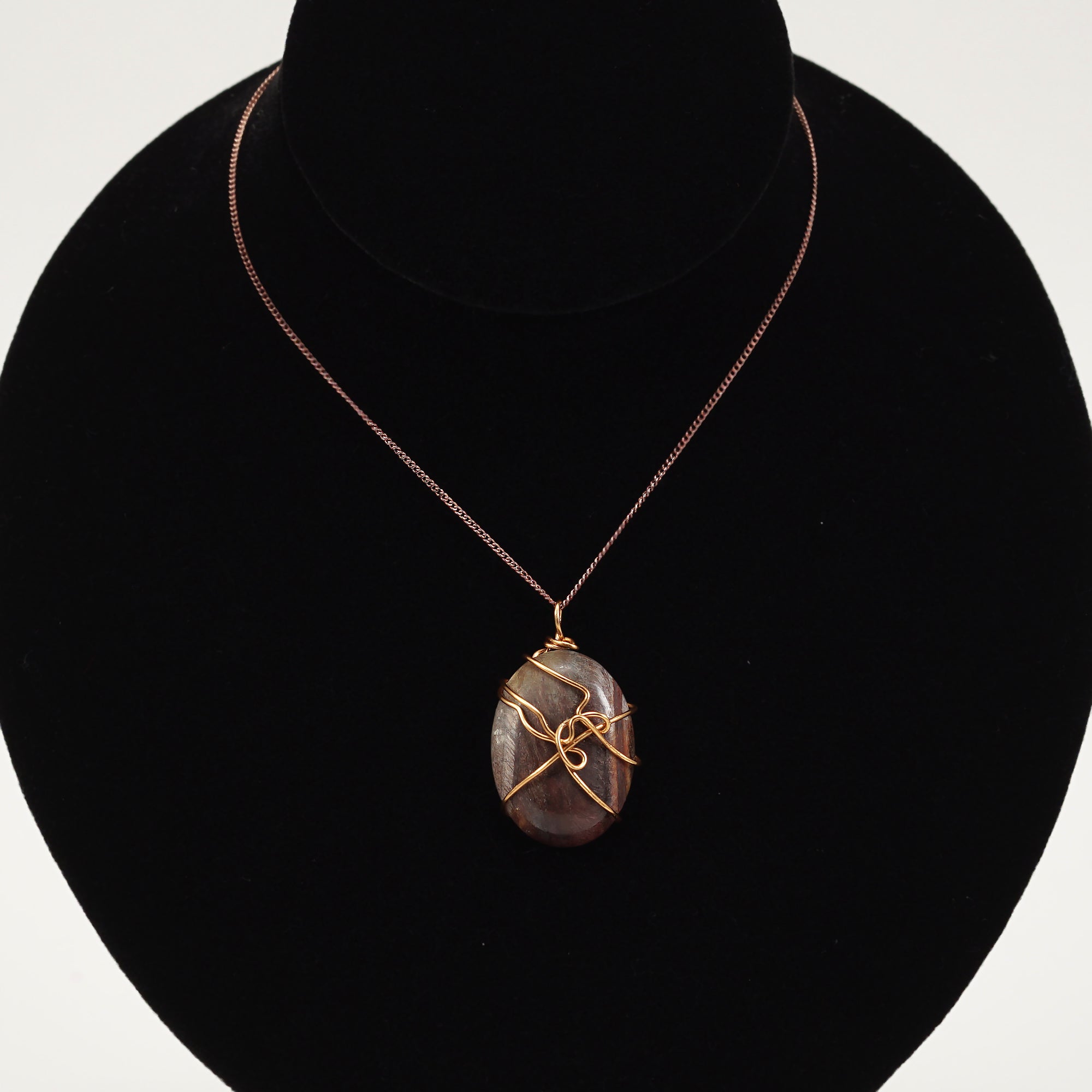 Oval Brown Agate Necklace