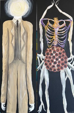 "Amber's Psychosis" (Diptych) Leslie Reese
