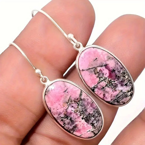 Pink Oval Earrings