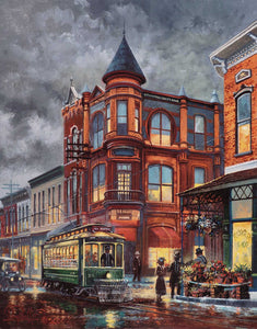 "Trolley Days" lithograph