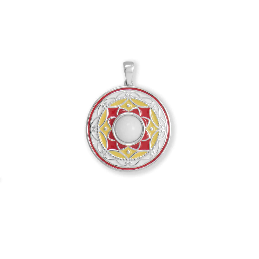 White Agate Medallion Pendant
